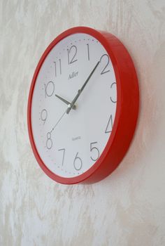 Zegar ścienny okrągły czerwony Adler PW077 czerwony. Zegar ścienny czerwony Adler PW07 (6).JPG